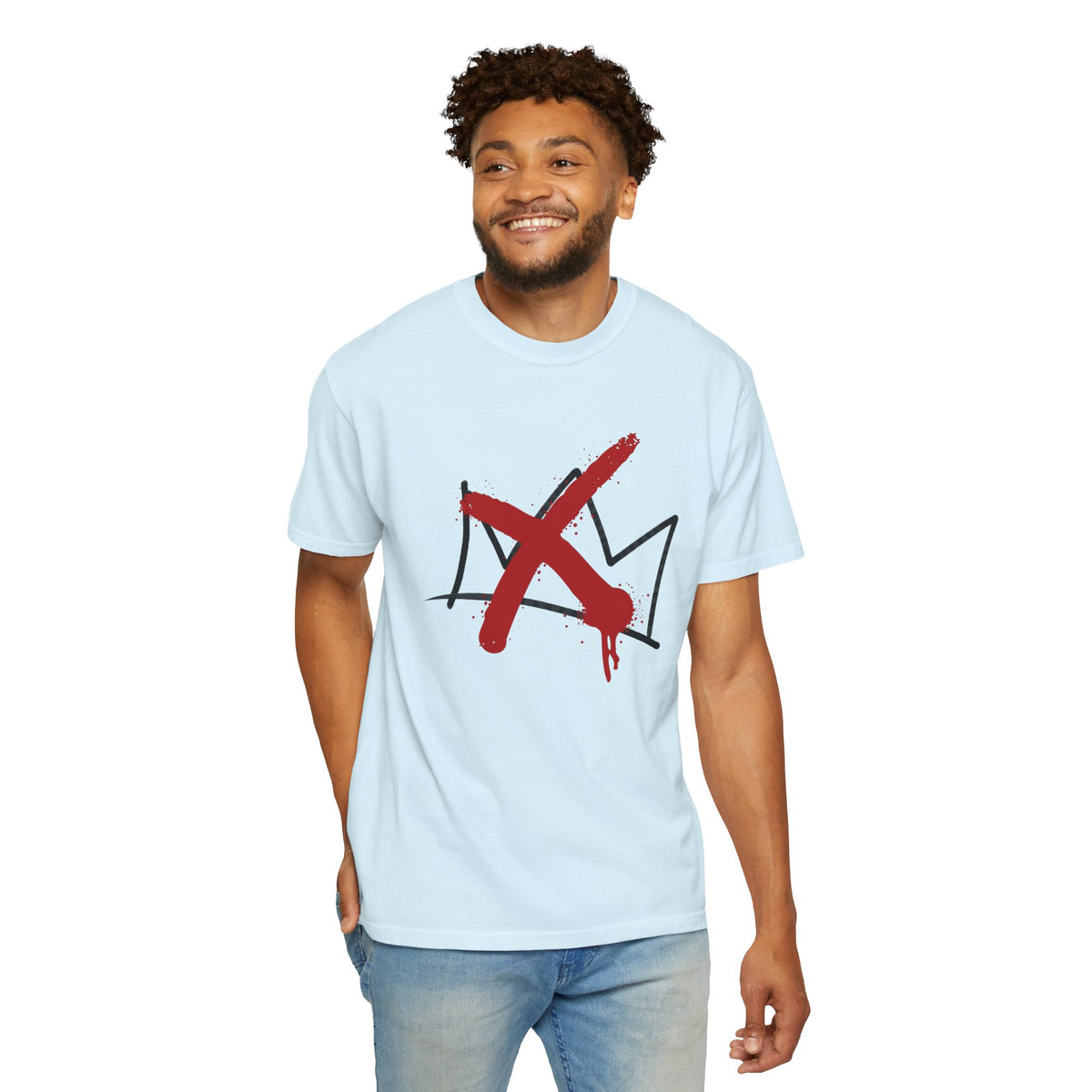 No Kings Red Paint X Crown | Street Art Graffiti Tee