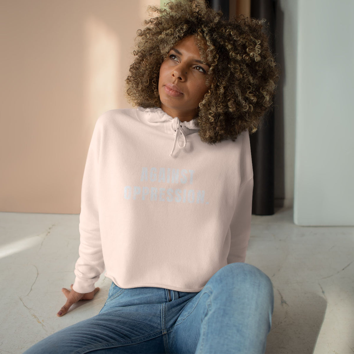 Against Oppression Crop Hoodie | Feminist