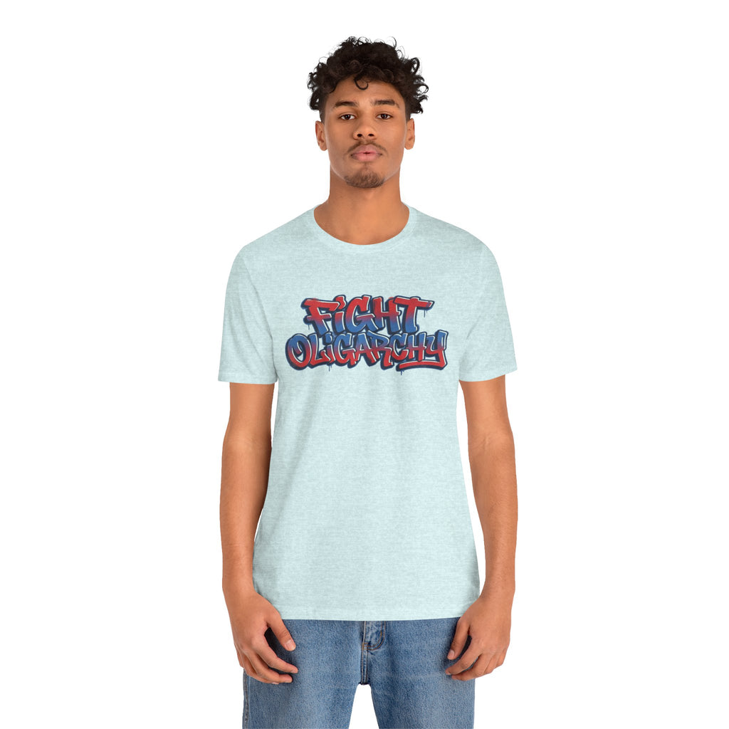 Fight Oligarchy! Bernie and Abdul Unisex Jersey Short Sleeve Tee