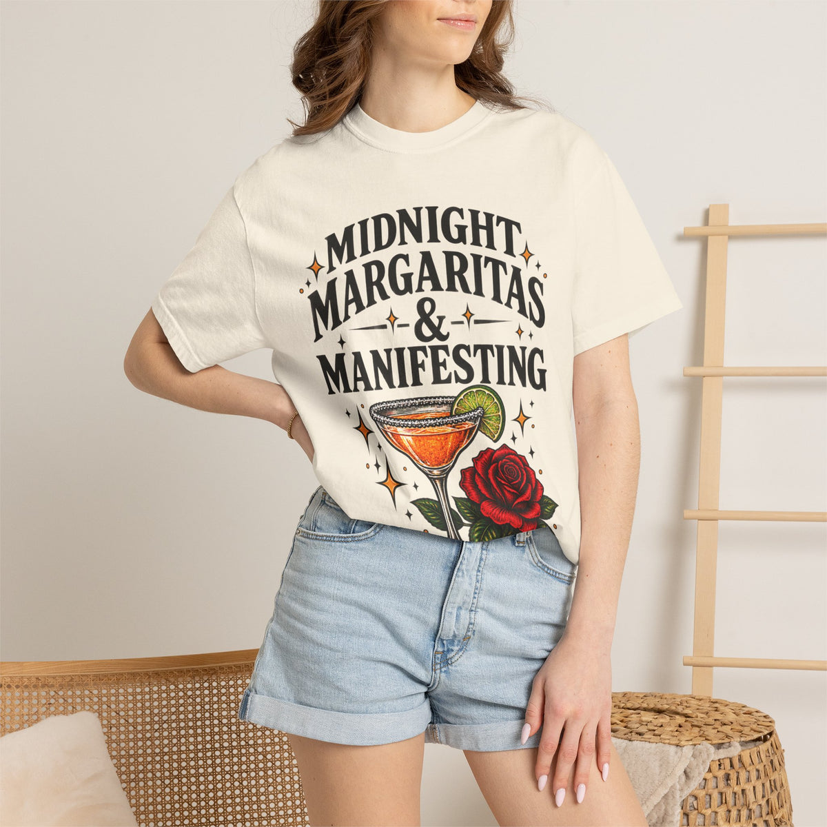 Midnight Margaritas & Manifesting T-shirt | Margarita Cocktail Illustration