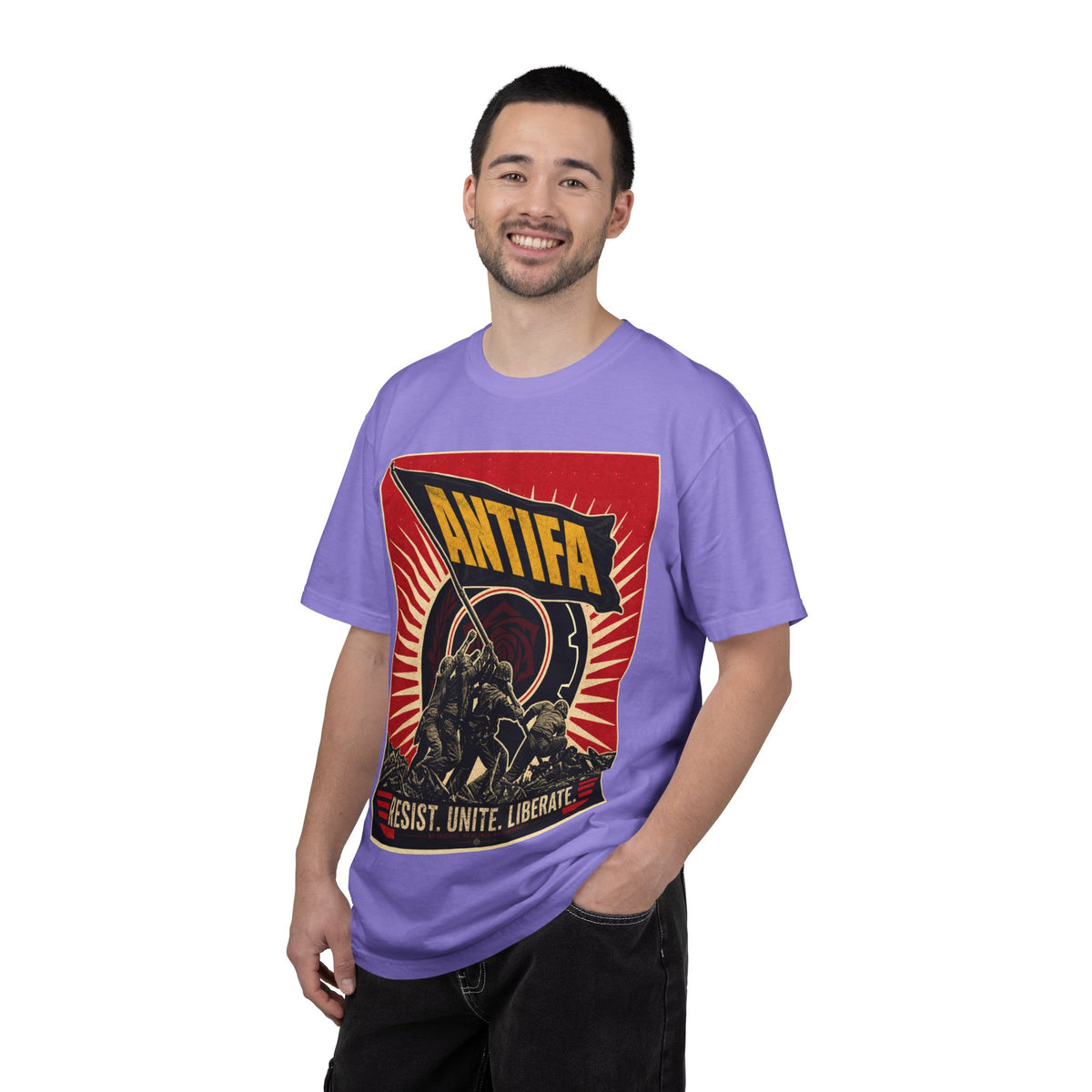 Antifa Protest T-Shirt | "Resist. Unite. Liberate." Graphic Tee Unisex T-Shirt