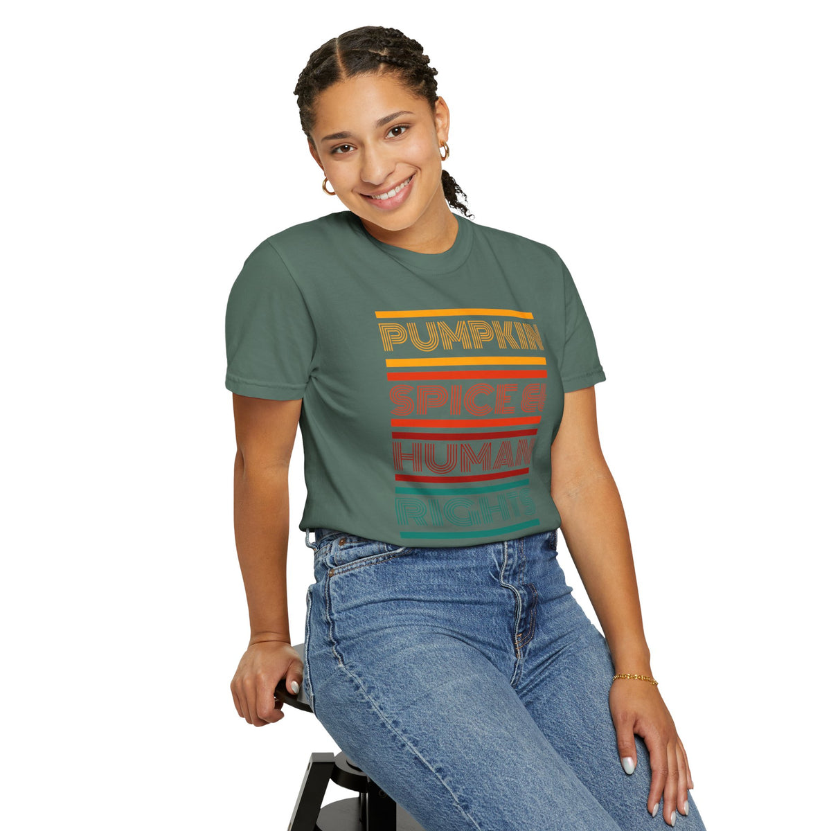 Pumpkin spice and human rights Unisex Garment-Dyed T-shirt
