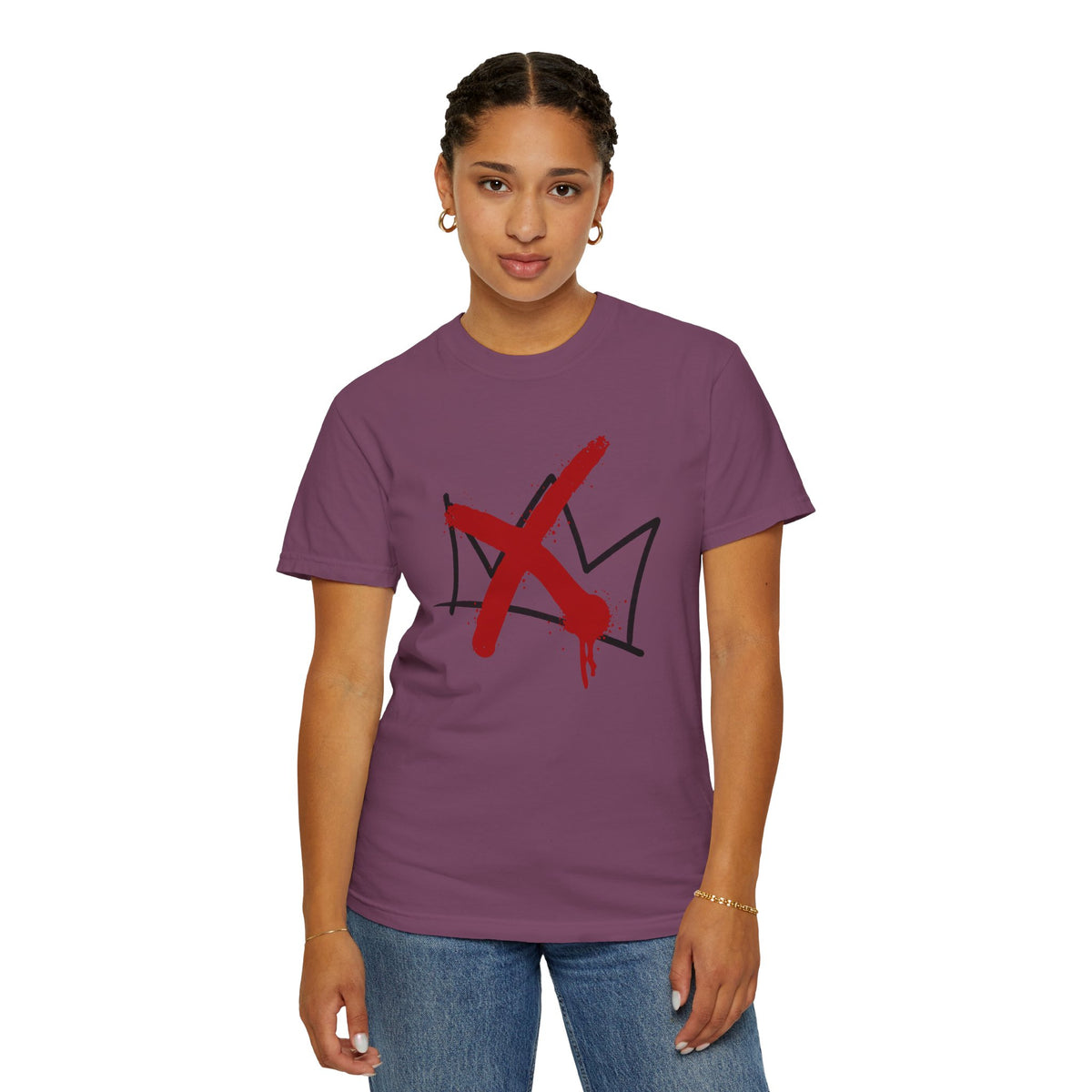 No Kings Red Paint X Crown | Street Art Graffiti Tee