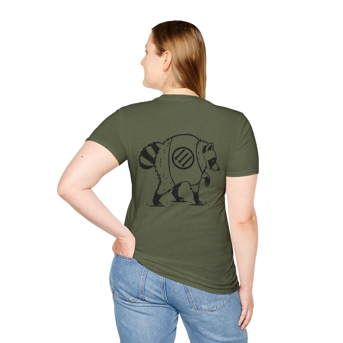 Jimothy the Racoon Off to Take Out the Trash. Wheres the White House? Unisex Softstyle T-Shirt