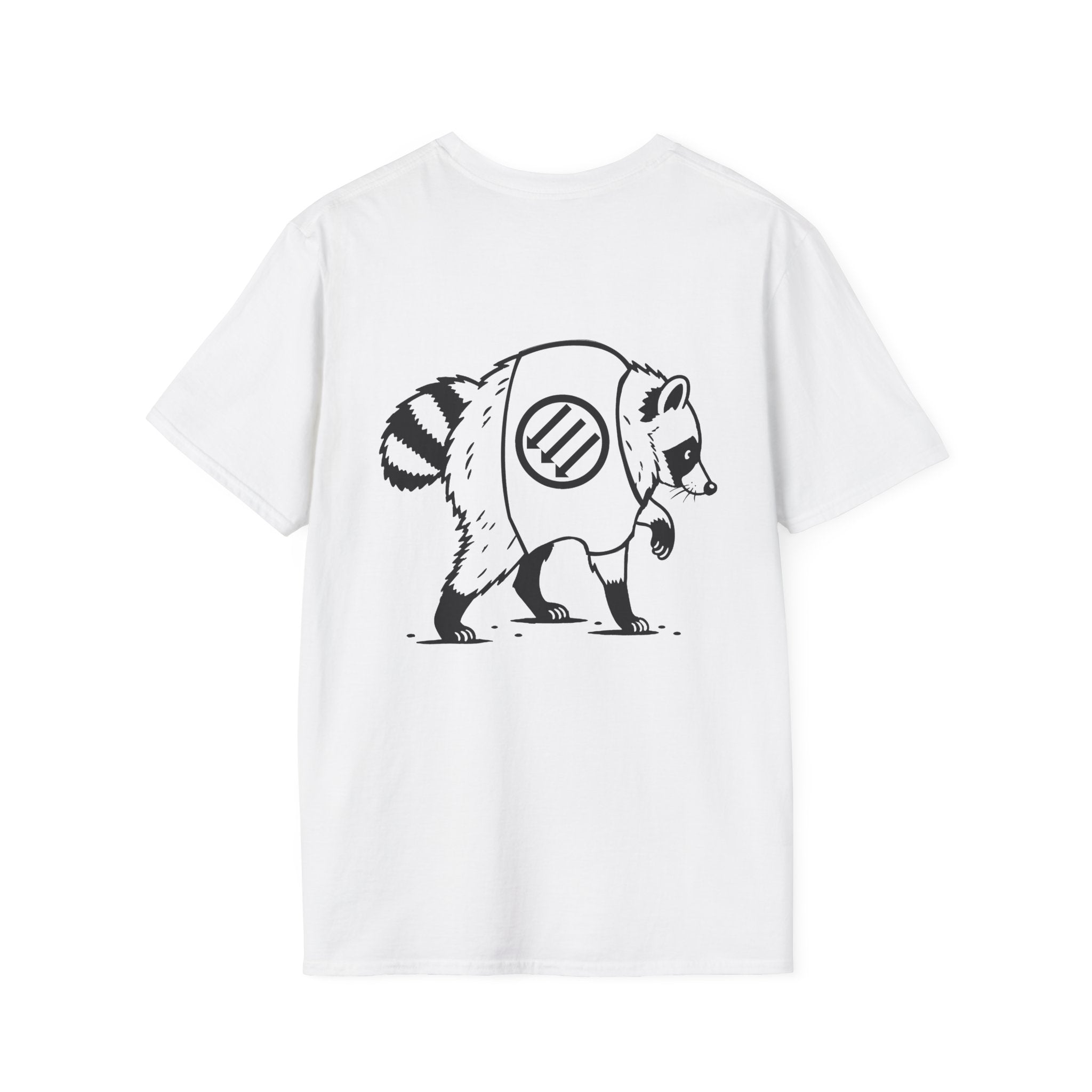 Jimothy the Racoon Off to Take Out the Trash. Wheres the White House? Unisex Softstyle T-Shirt