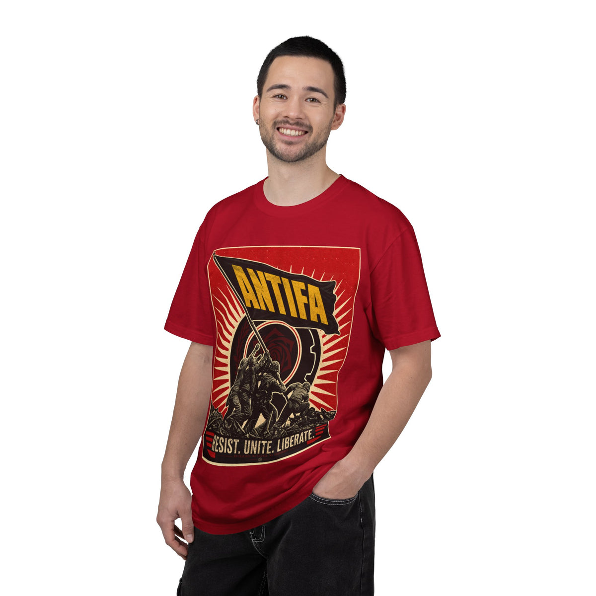 Antifa Protest T-Shirt | "Resist. Unite. Liberate." Graphic Tee Unisex T-Shirt