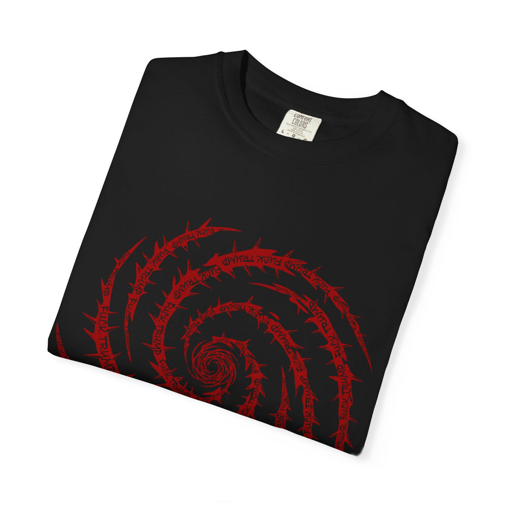 Red Vines and thorns with FUCK TRUMP Spiral Graphic Tee