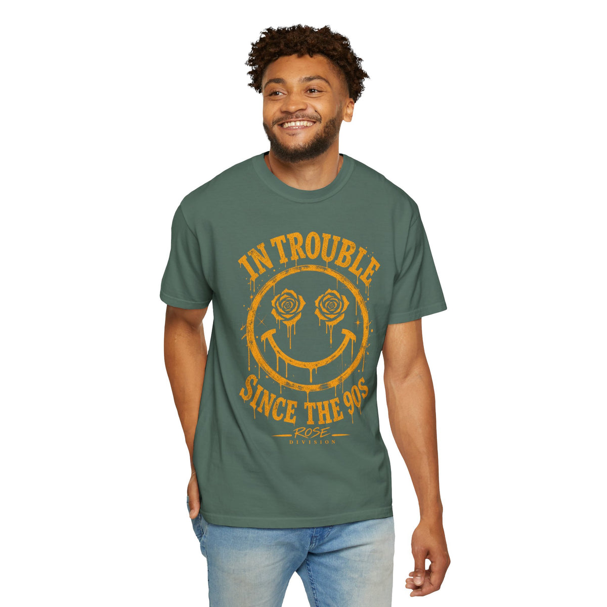 In Trouble Smiley Face Since the 90s T-shirt | Retro Peace Flower Graphic