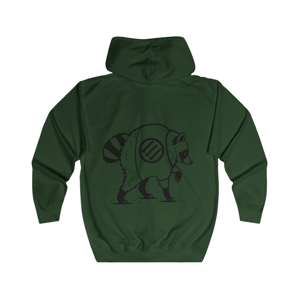 Racoon Out Looking for Trash. Unisex Full Zip Hoodie