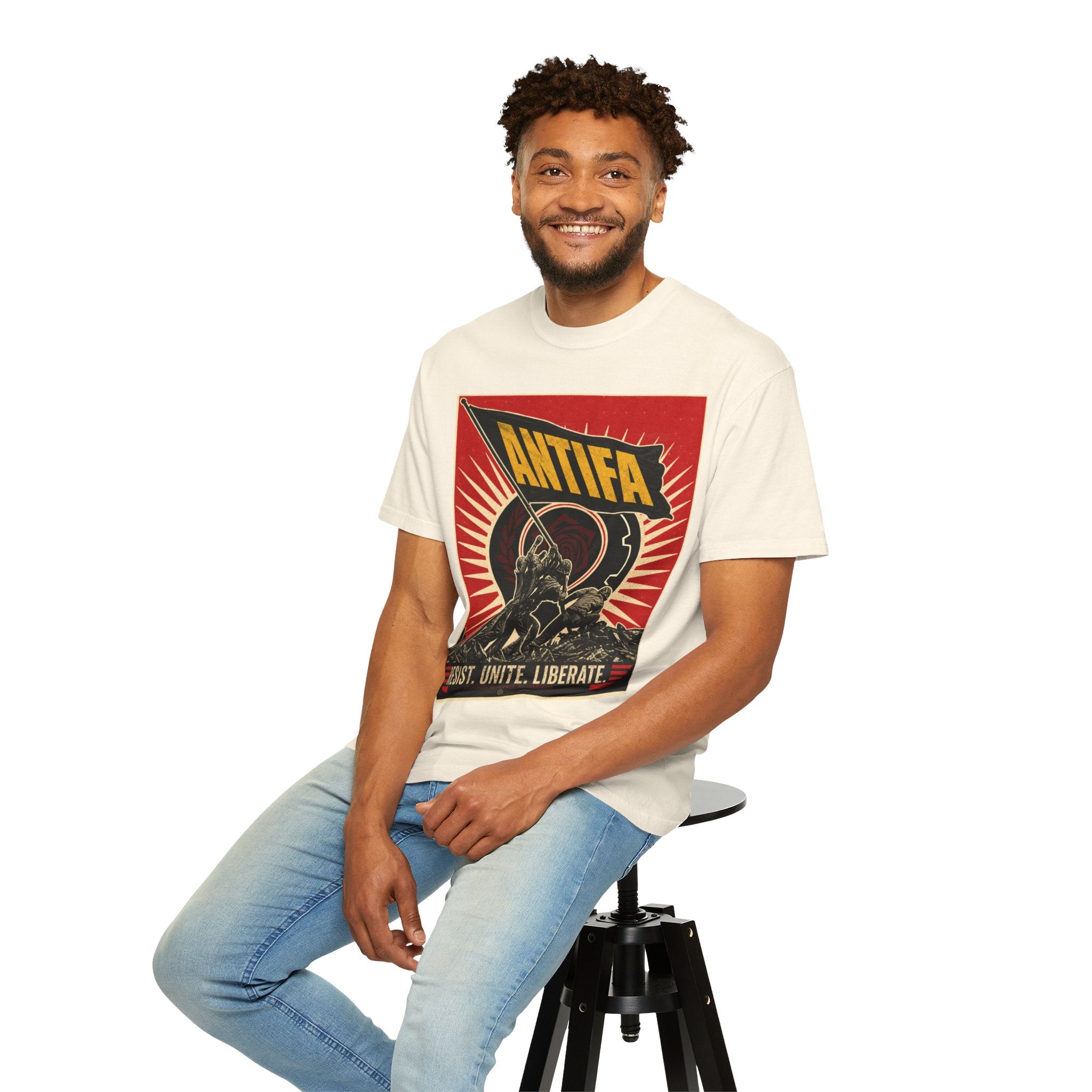 Antifa Protest T-Shirt | "Resist. Unite. Liberate." Graphic Tee Unisex T-Shirt