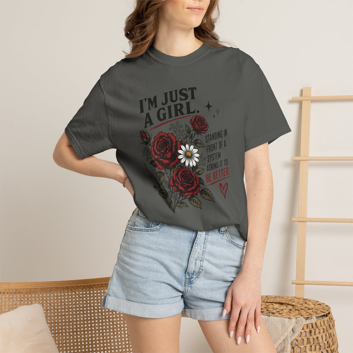 Im Just a Girl floral protest tee | T-Shirt