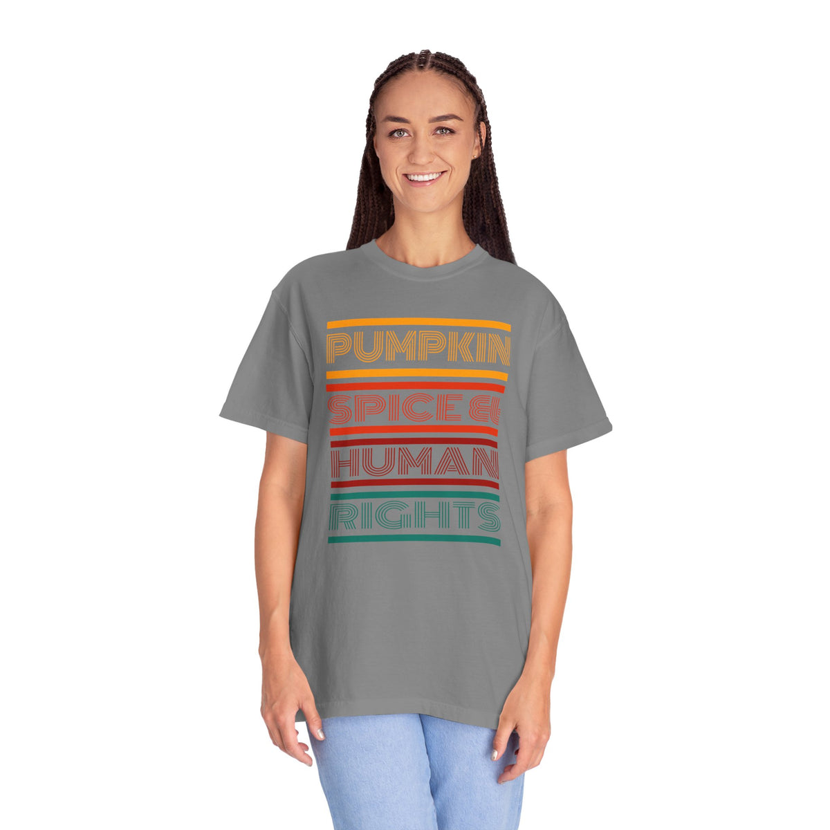 Pumpkin spice and human rights Unisex Garment-Dyed T-shirt