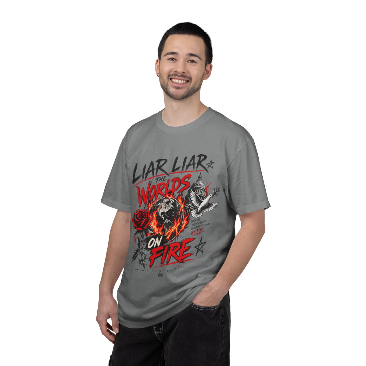 Liar Liar The Worlds on Fire-Dolly Parton inspired Unisex Garment-Dyed T-shirt