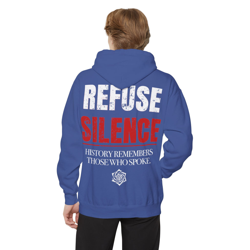Refuse Silence Hoodie | Garment-Dyed Pullover Protest Sweatshirt