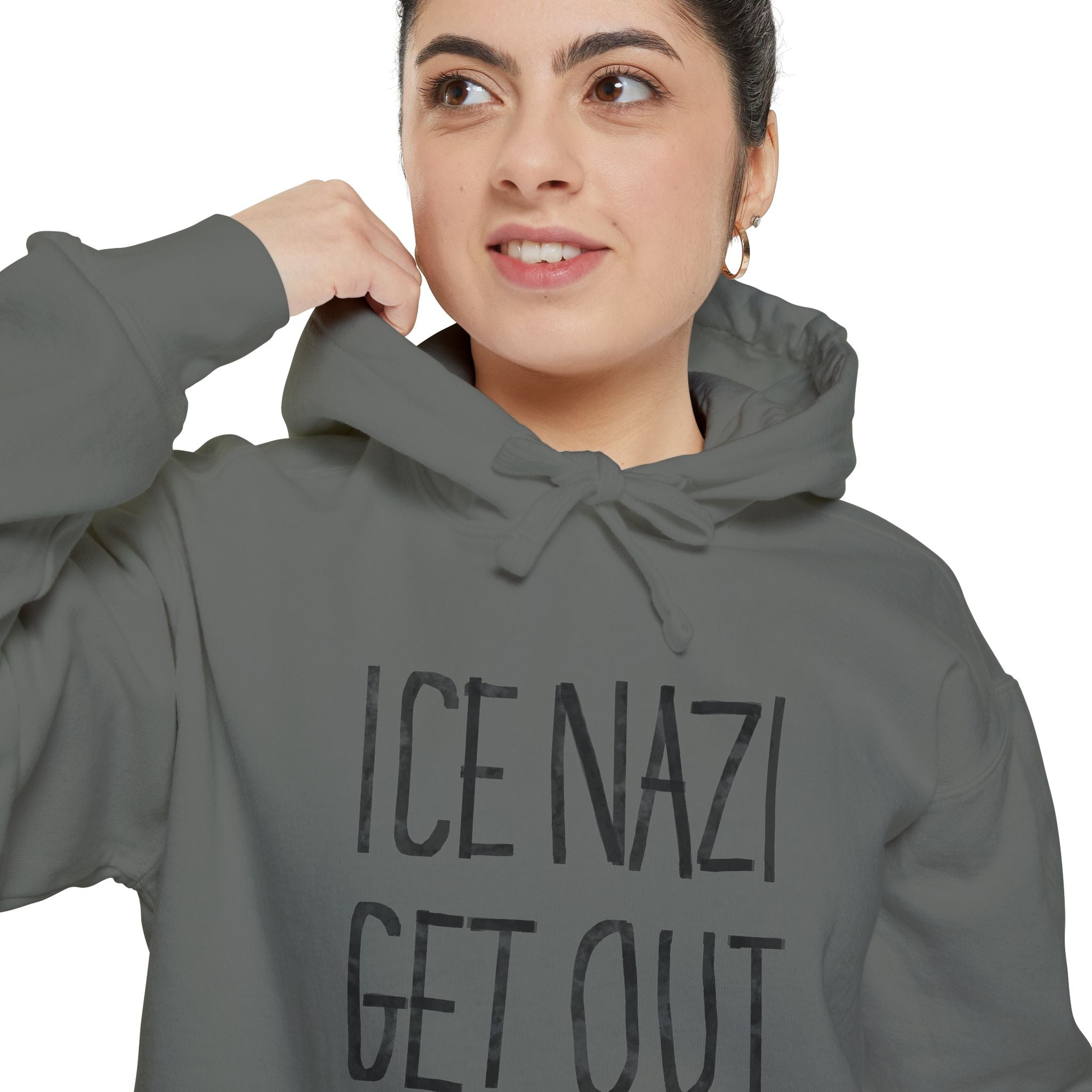 ICE NAZI OUT Hoodie | Political Statement, Protest Slogan