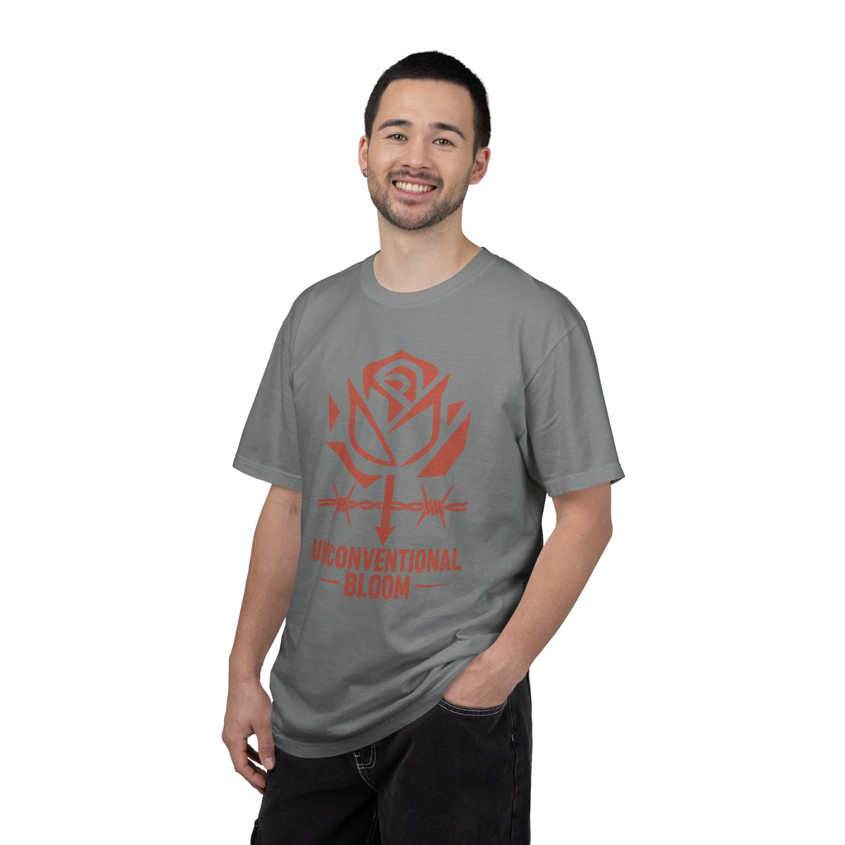 Unconventional Bloom Rose graphic T-Shirt | Barbed Wire Floral Tee