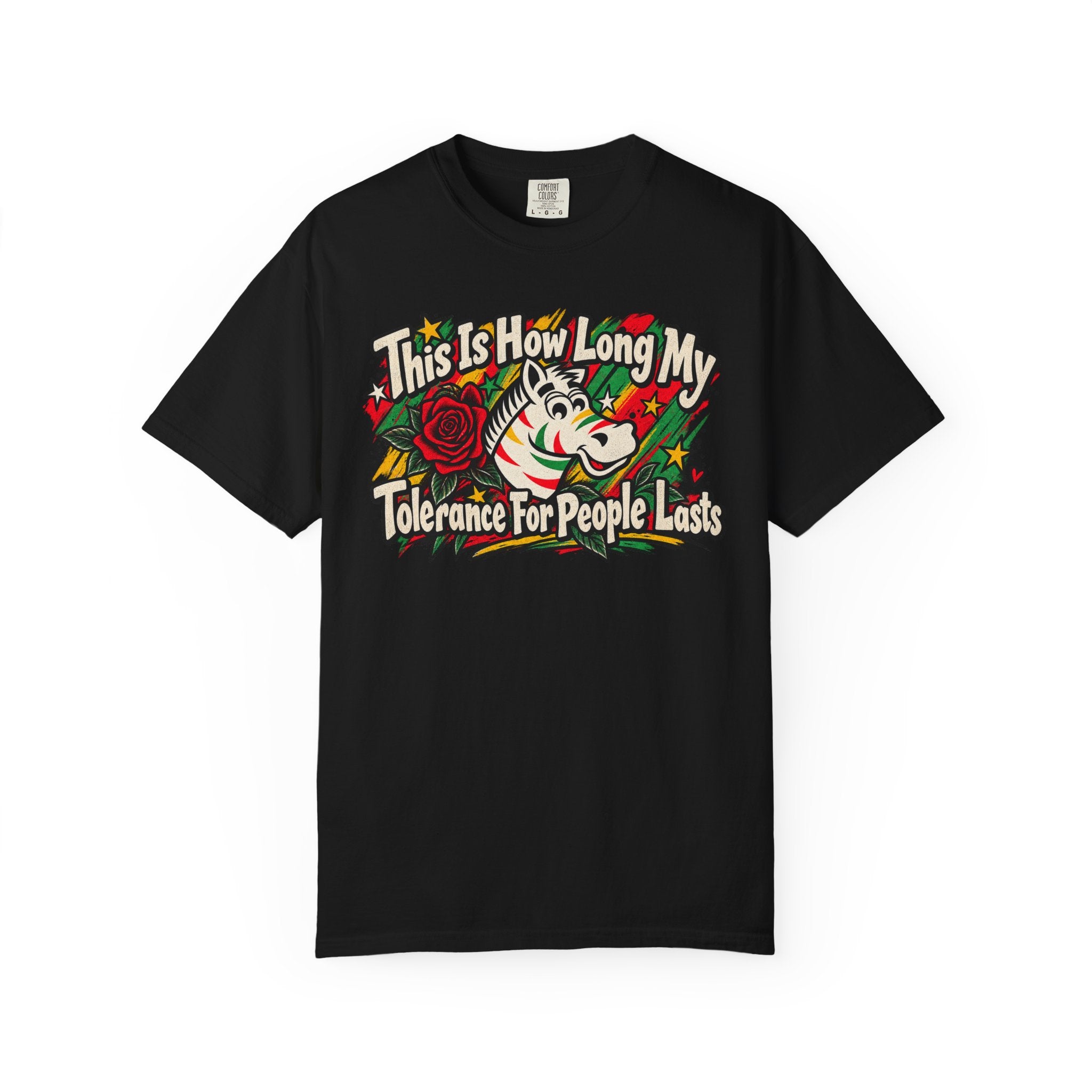 This is How Long My Tolerance Lasts Zebra Chewing Gum Unisex Garment-Dyed T-shirt