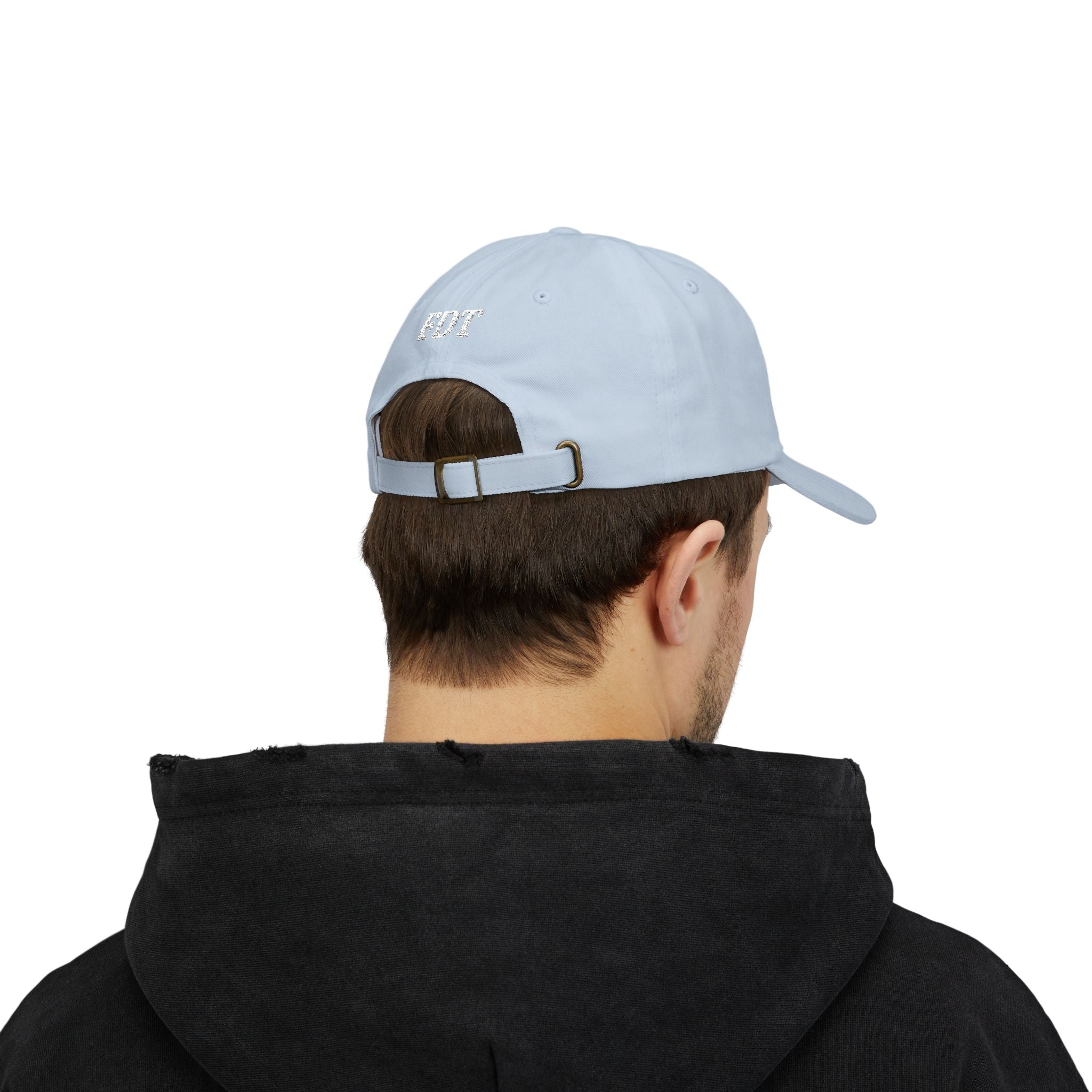 Dad Cap — Minimal White Spiral Rose Embroidered Hat. White Rose Resistance