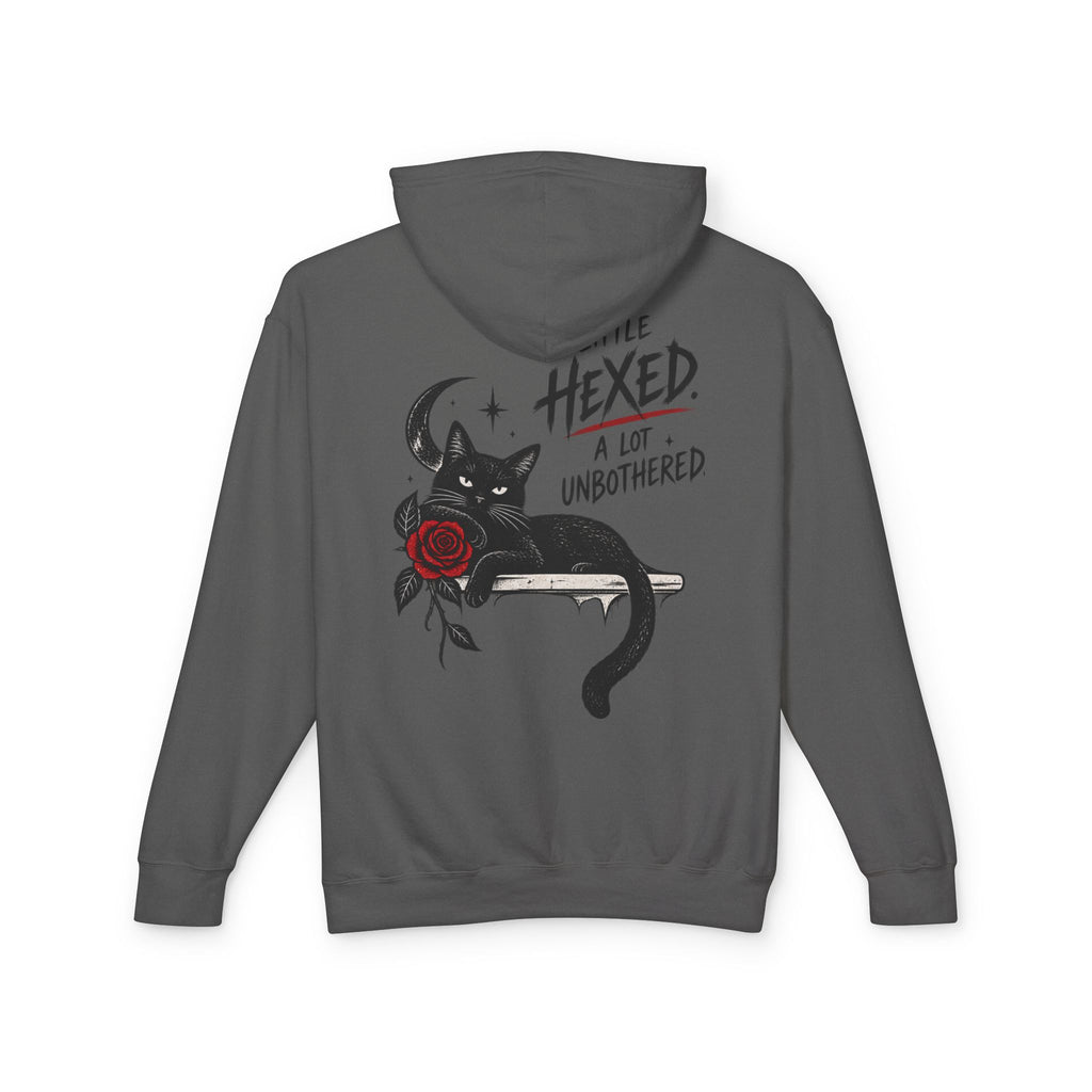 Black Cat Energy Unisex Lightweight Hooded Sweatshirt