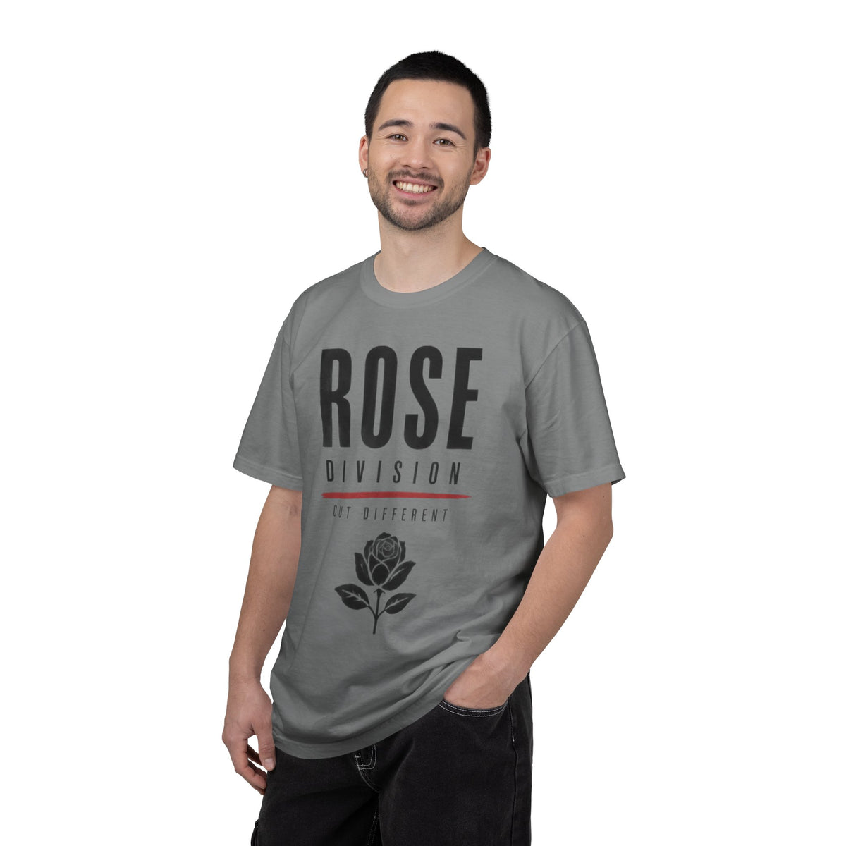 Rose Division graphic T-shirt | rose illustration, typographic design