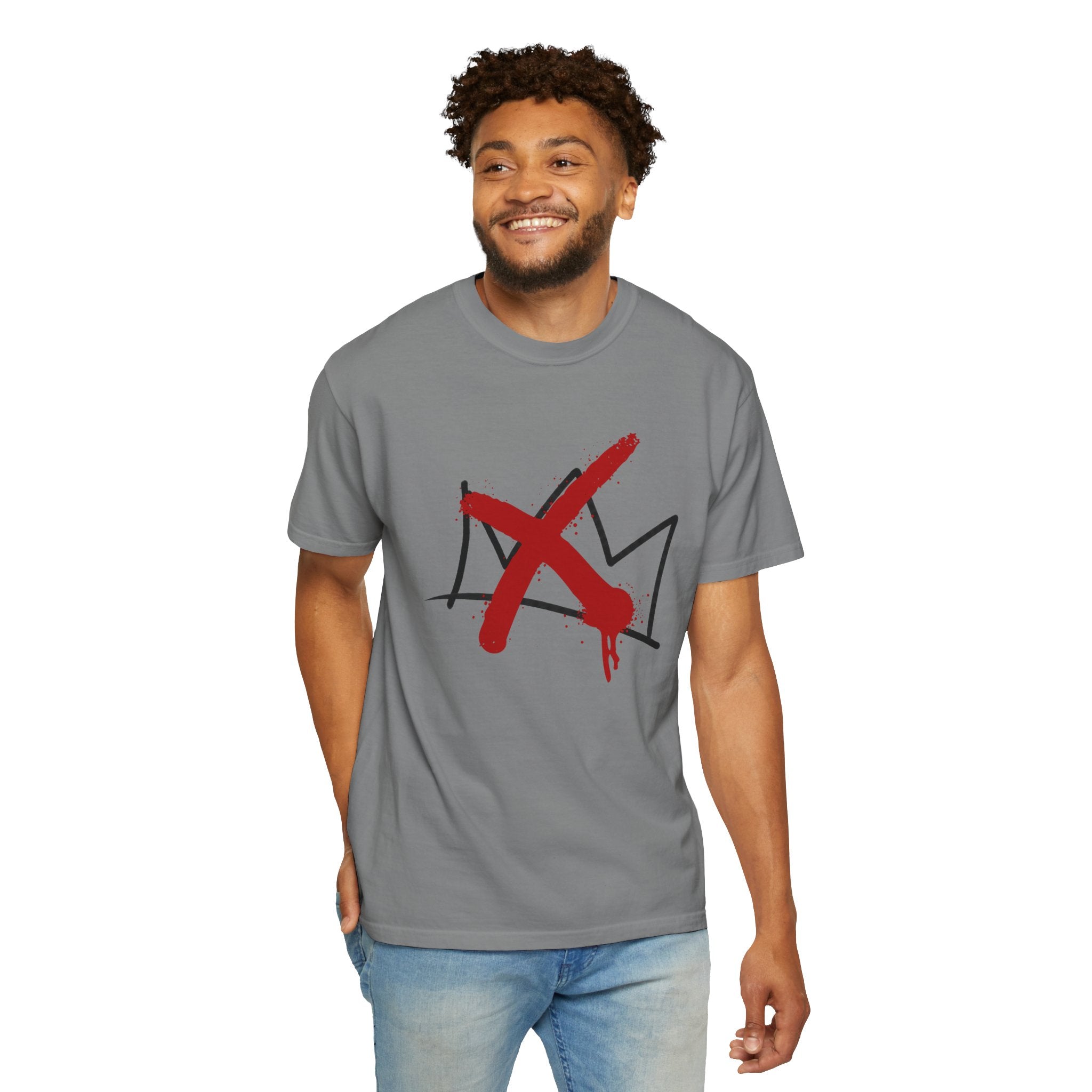 No Kings Red Paint X Crown | Street Art Graffiti Tee