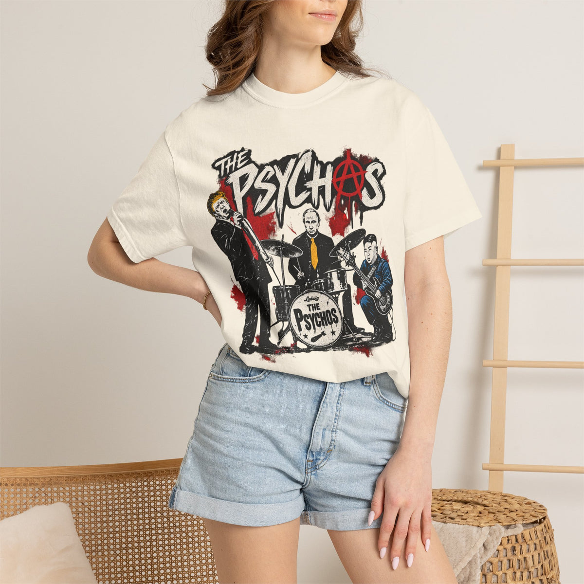The Psychos featuring Trump. Antifa marked. Unisex Garment-Dyed T-shirt