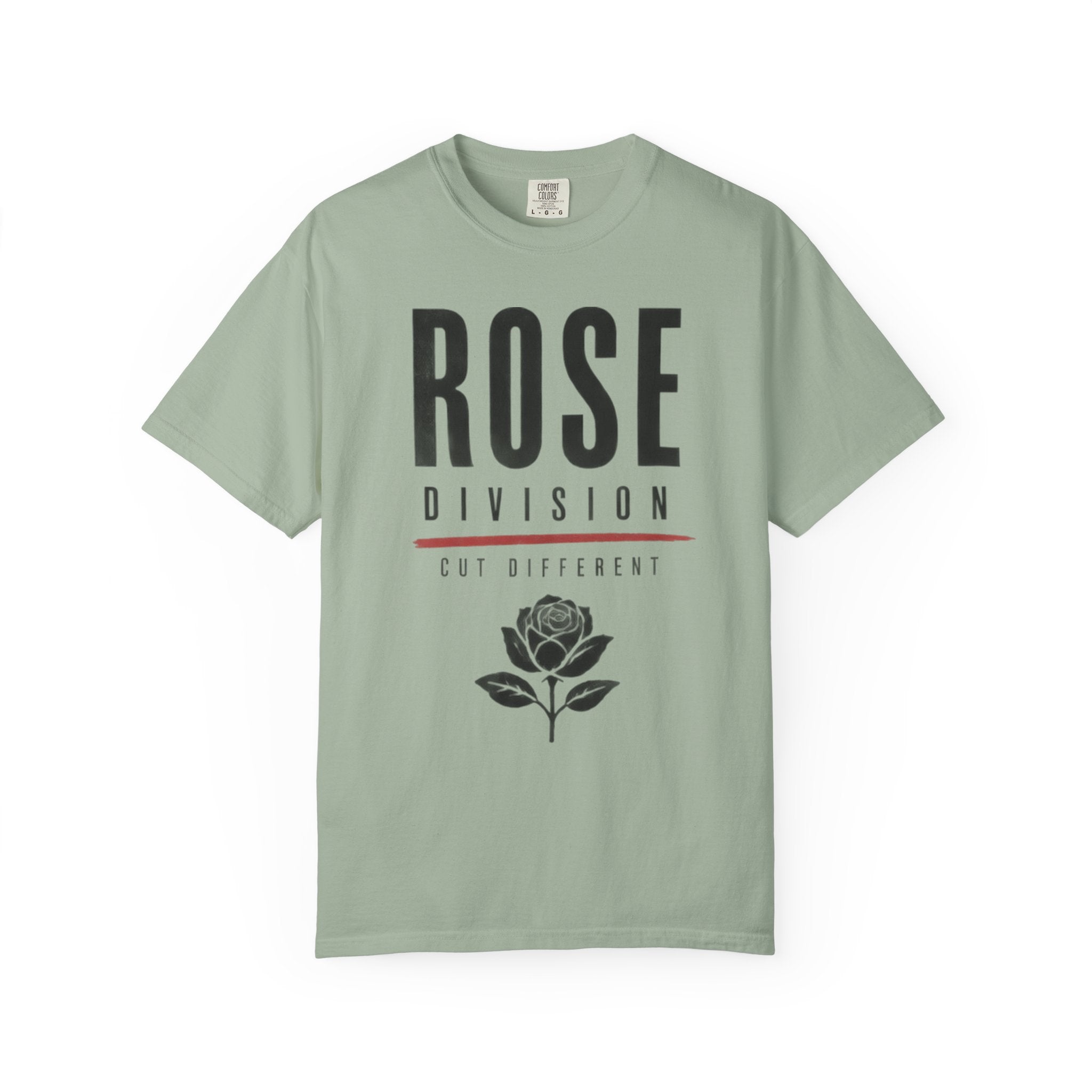 Rose Division graphic T-shirt | rose illustration, typographic design