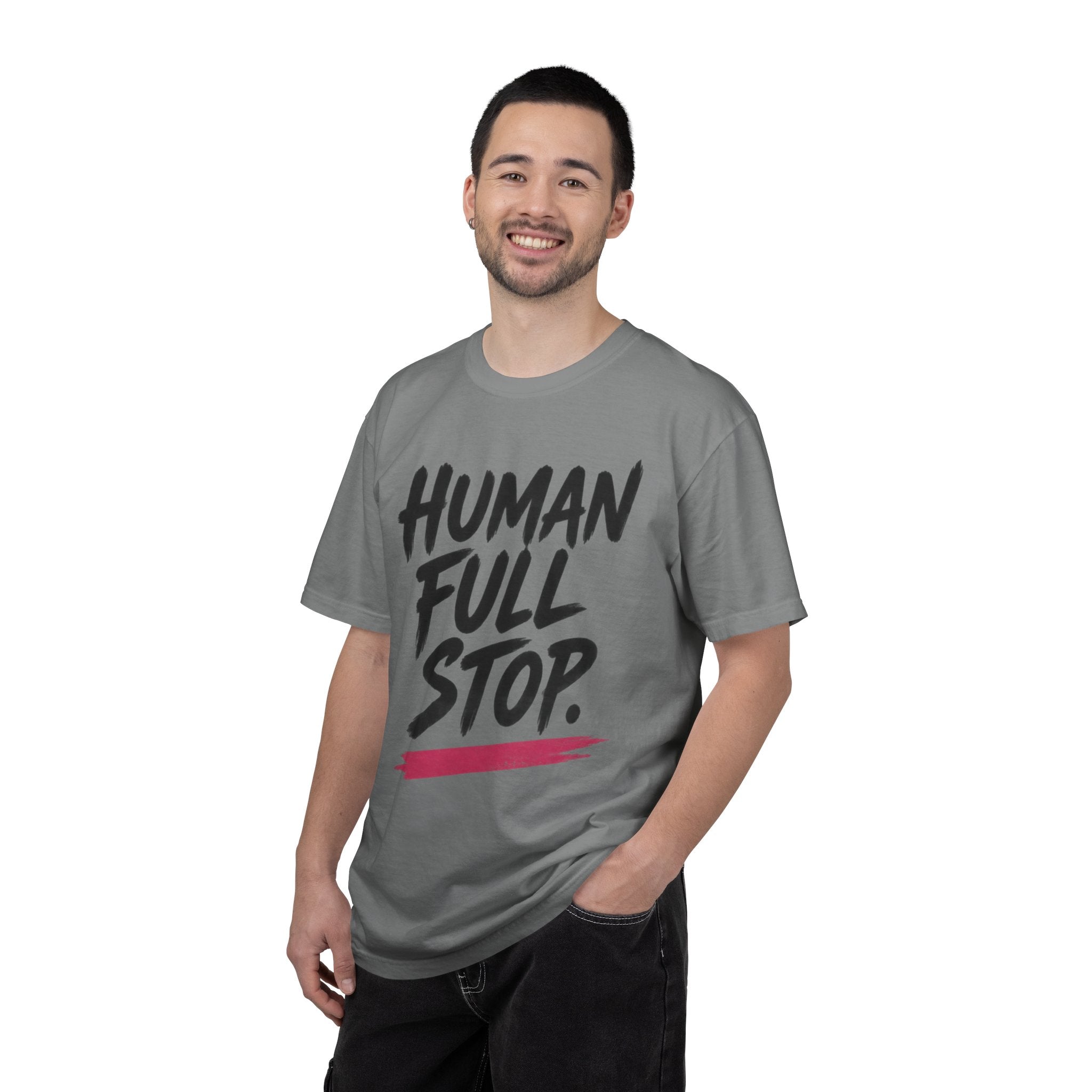 Human Full Stop graphic T-shirt | Bold Script Text Tee