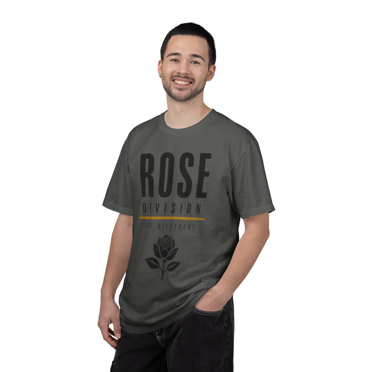 Rose Division floral logo T-shirt | vintage rose graphic tee