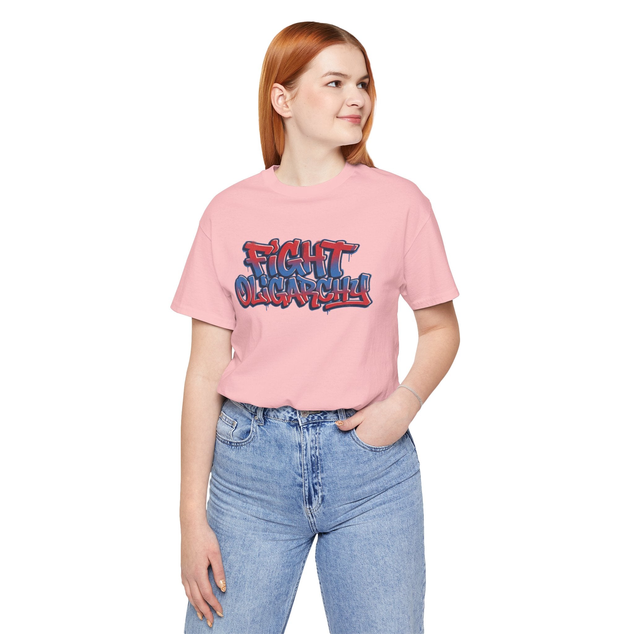 Fight Oligarchy! Bernie and Abdul Unisex Jersey Short Sleeve Tee