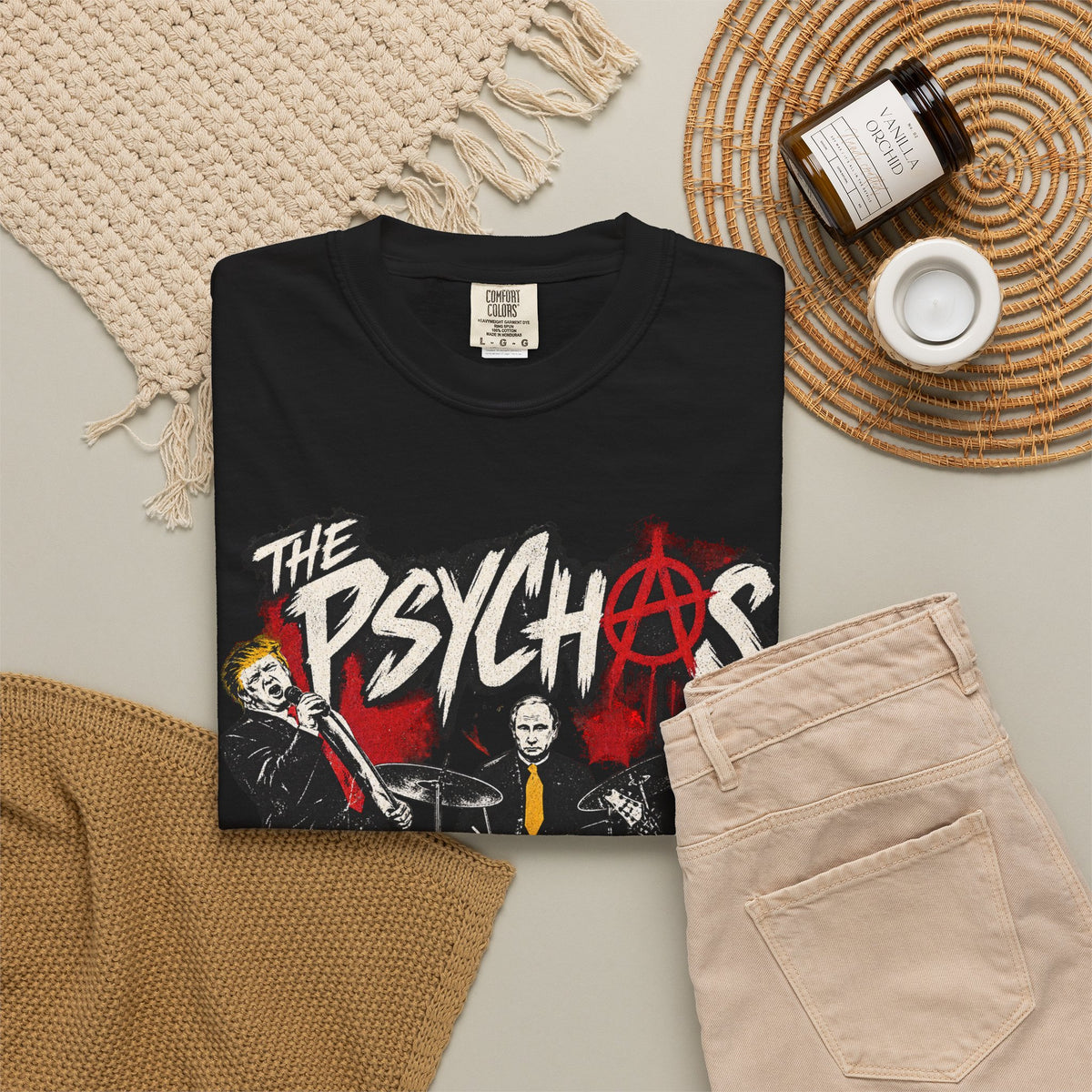 The Psychos featuring Trump. Antifa marked. Unisex Garment-Dyed T-shirt