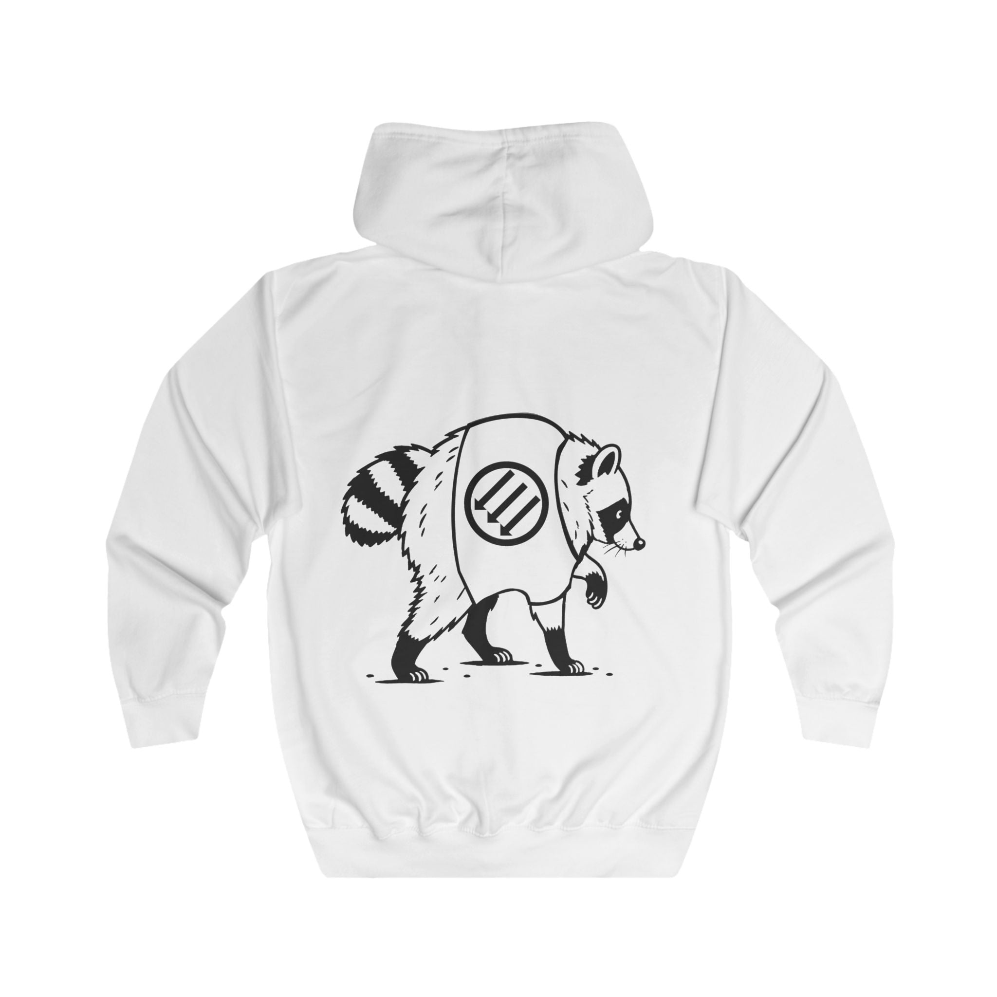 Racoon Out Looking for Trash. Unisex Full Zip Hoodie