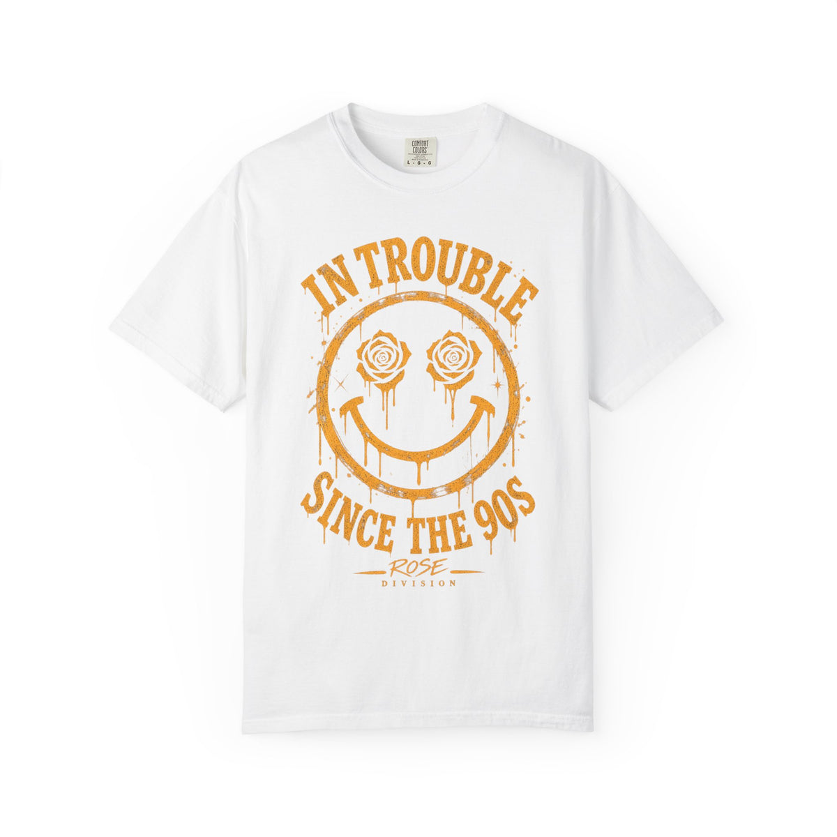In Trouble Smiley Face Since the 90s T-shirt | Retro Peace Flower Graphic