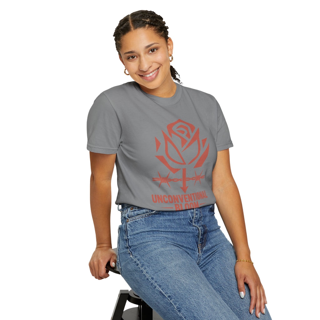 Unconventional Bloom Rose graphic T-Shirt | Barbed Wire Floral Tee