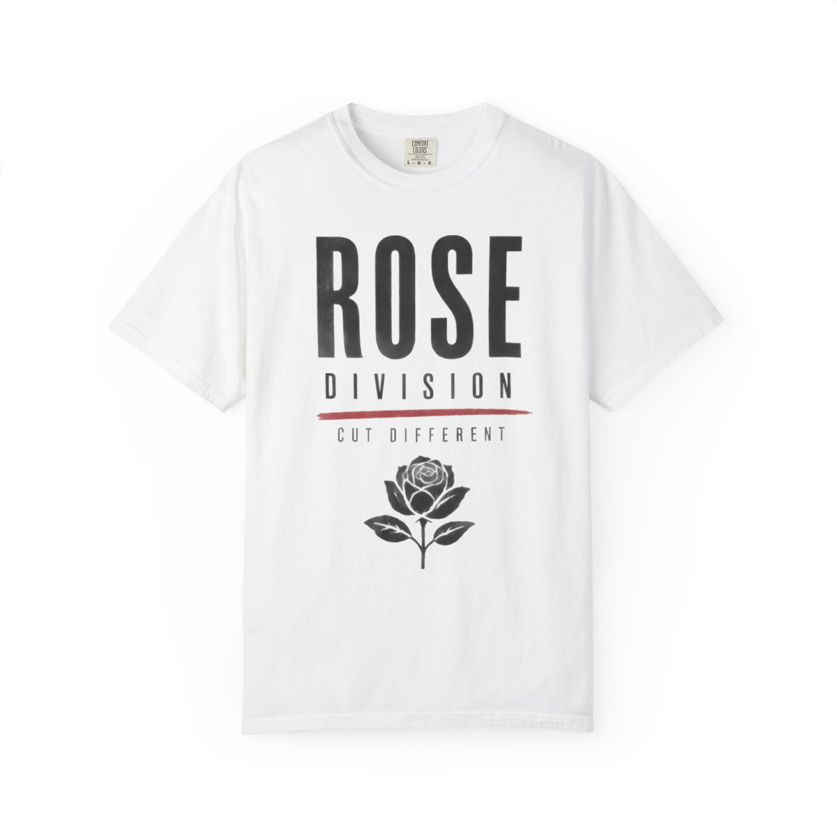Rose Division graphic T-shirt | rose illustration, typographic design