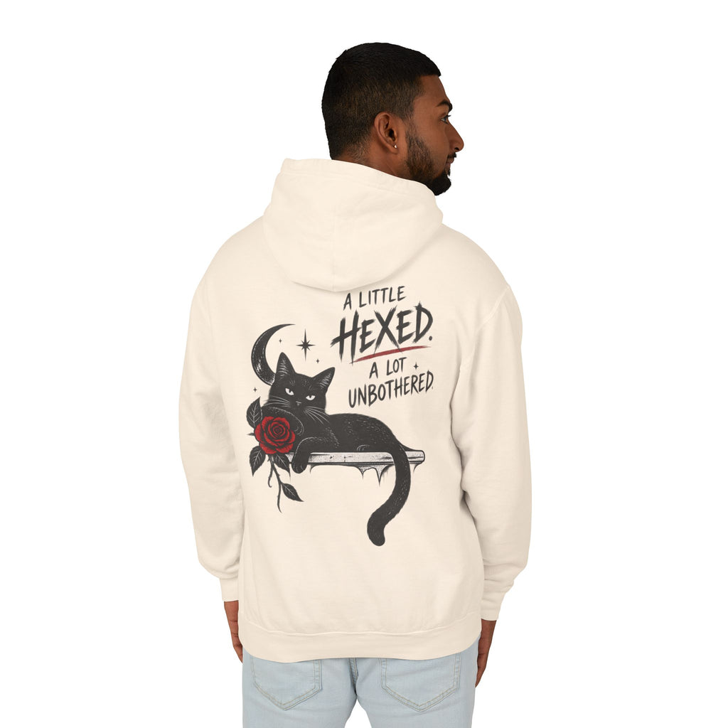 Black Cat Energy Unisex Lightweight Hooded Sweatshirt