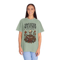 Sweater Weather skull reading book T-Shirt | autumn leaves, cozy sweater design
