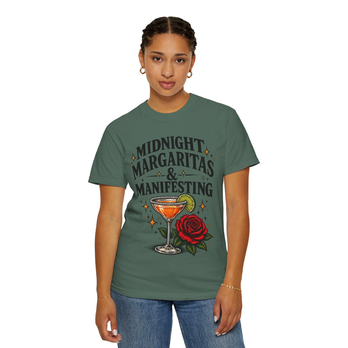 Midnight Margaritas & Manifesting T-shirt | Margarita Cocktail Illustration