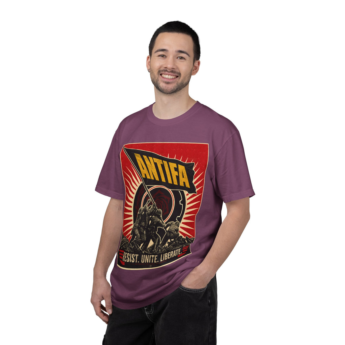 Antifa Protest T-Shirt | "Resist. Unite. Liberate." Graphic Tee Unisex T-Shirt