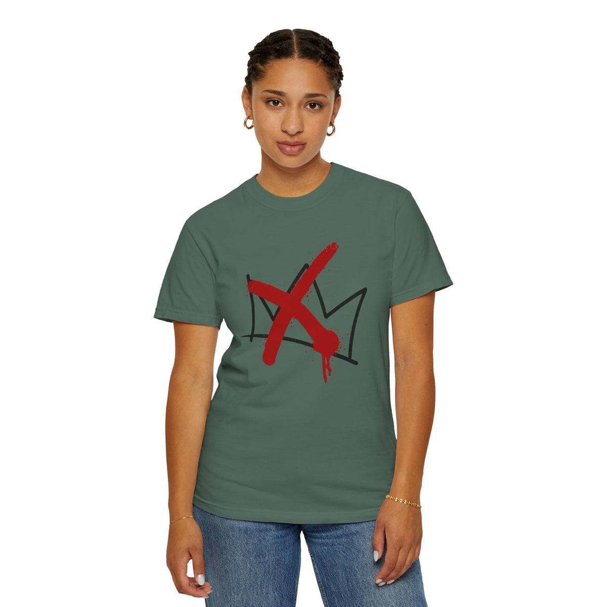No Kings Red Paint X Crown | Street Art Graffiti Tee
