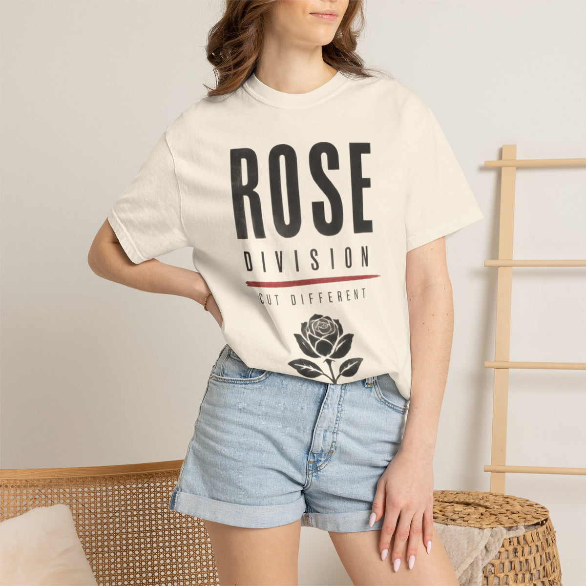 Rose Division graphic T-shirt | rose illustration, typographic design