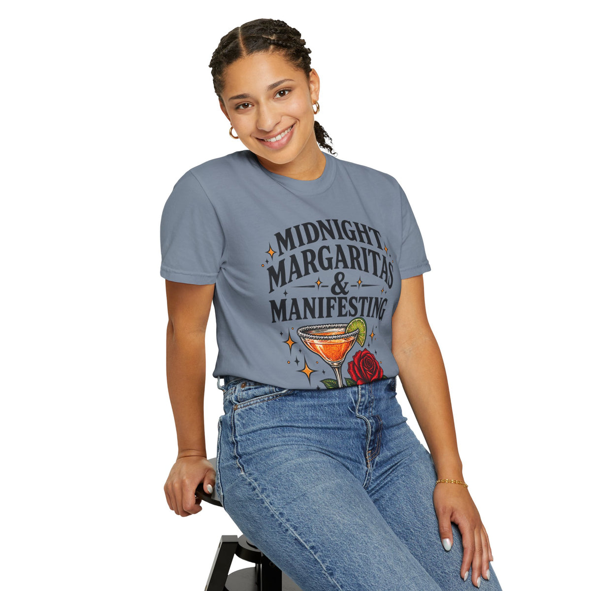 Midnight Margaritas & Manifesting T-shirt | Margarita Cocktail Illustration
