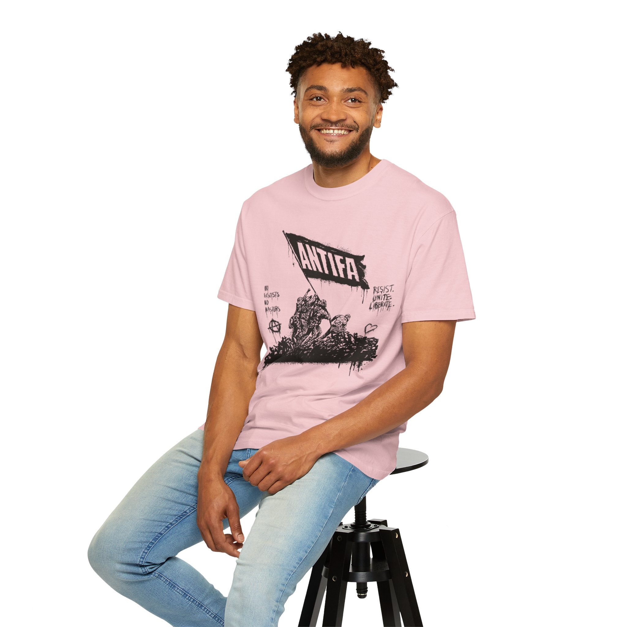 Antifa Flag Raising | Protest Art Unisex T-Shirt