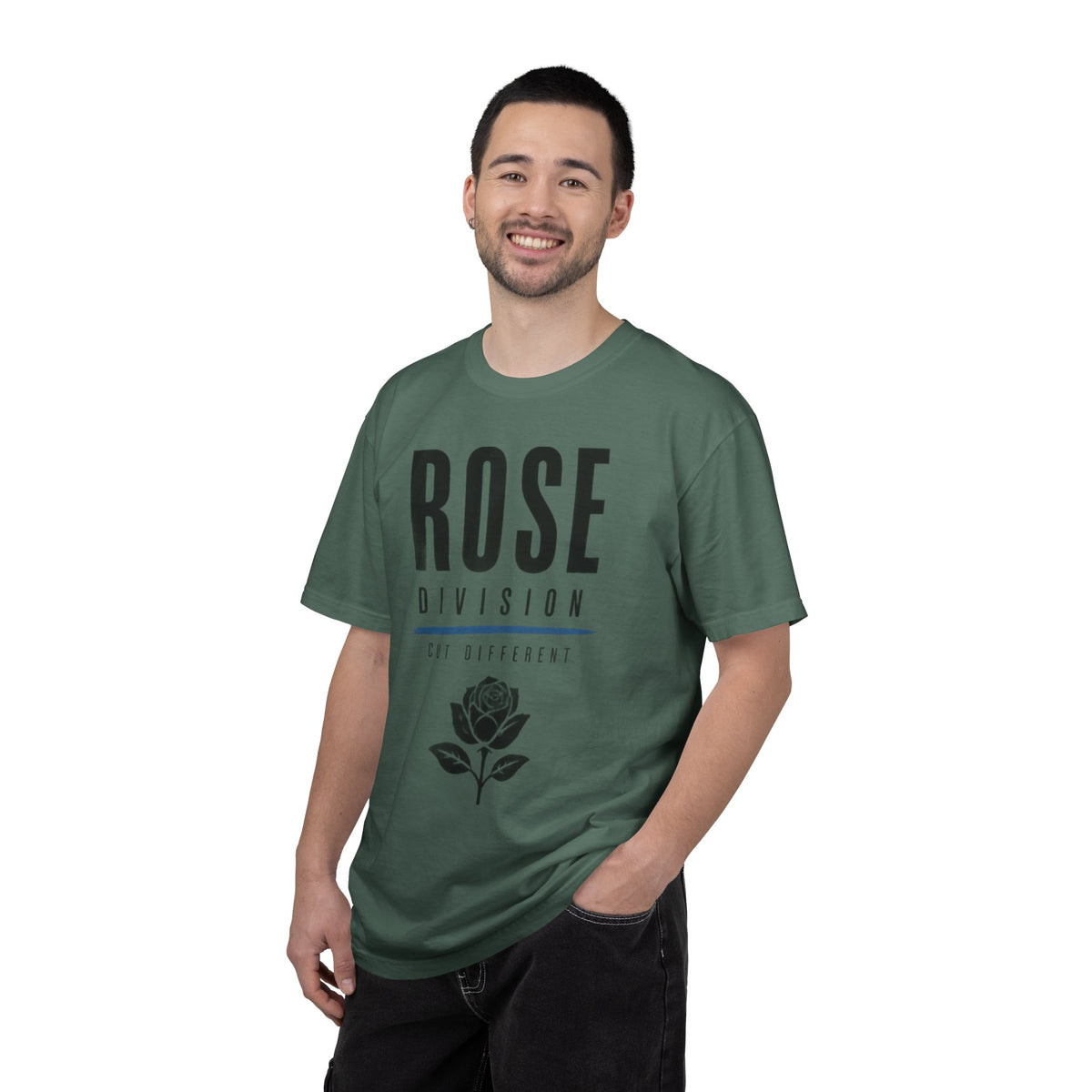 Rose Division rose graphic T-Shirt | Human Full Stop back print