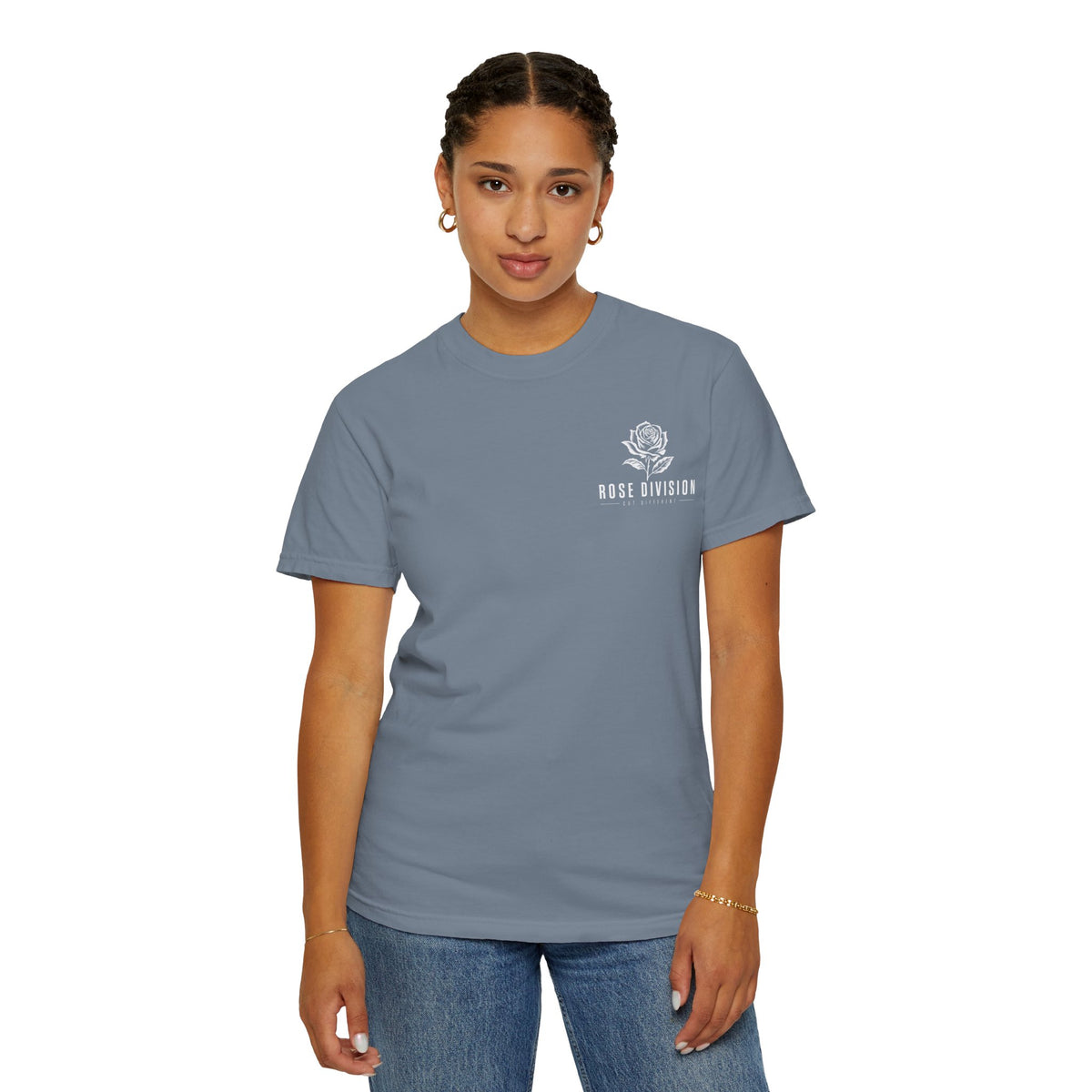 Rose Division small chest logo T-Shirt | rose graphic tee