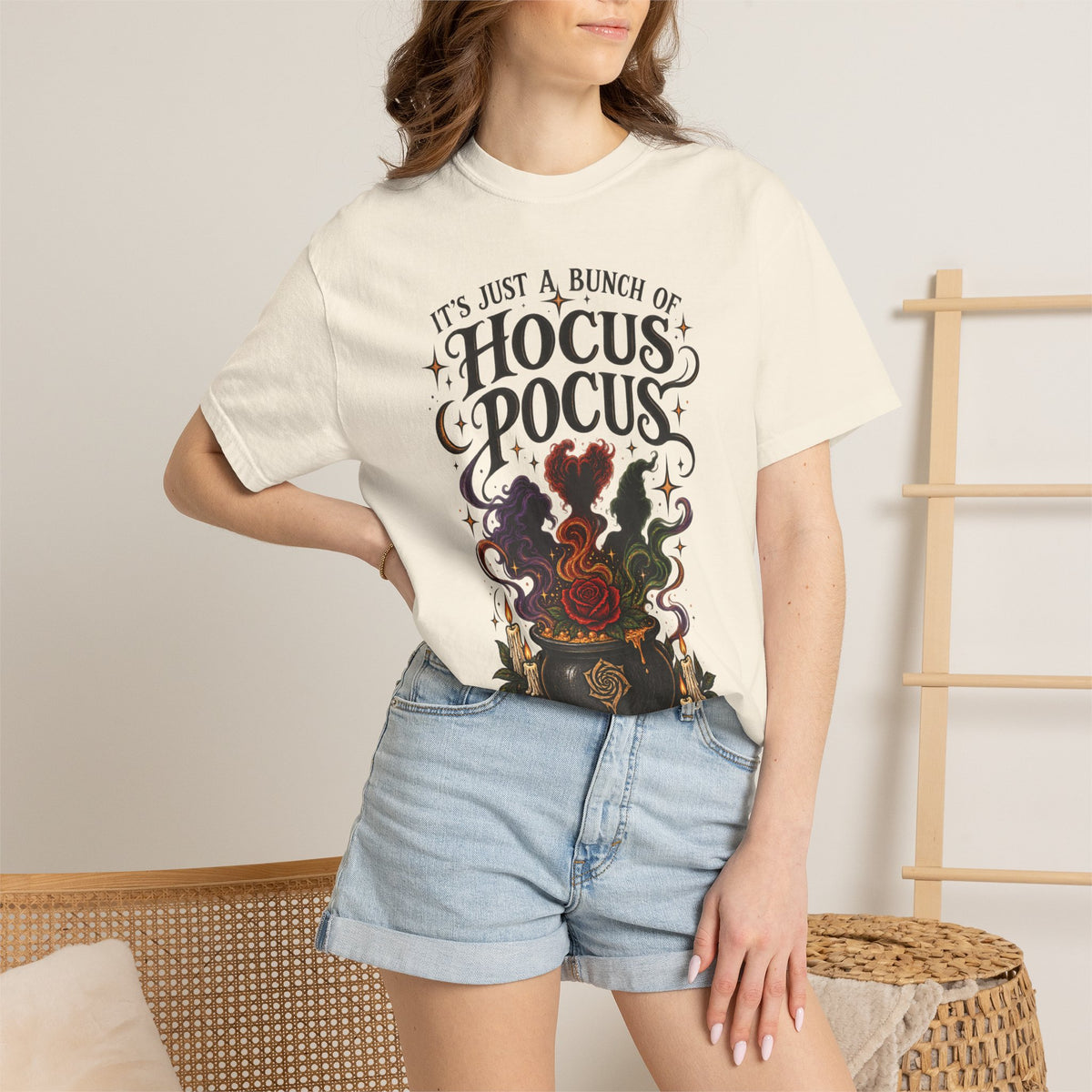 Its Just a Bunch of Hocus Pocus T-shirt | Witch Cauldron Halloween Shirt