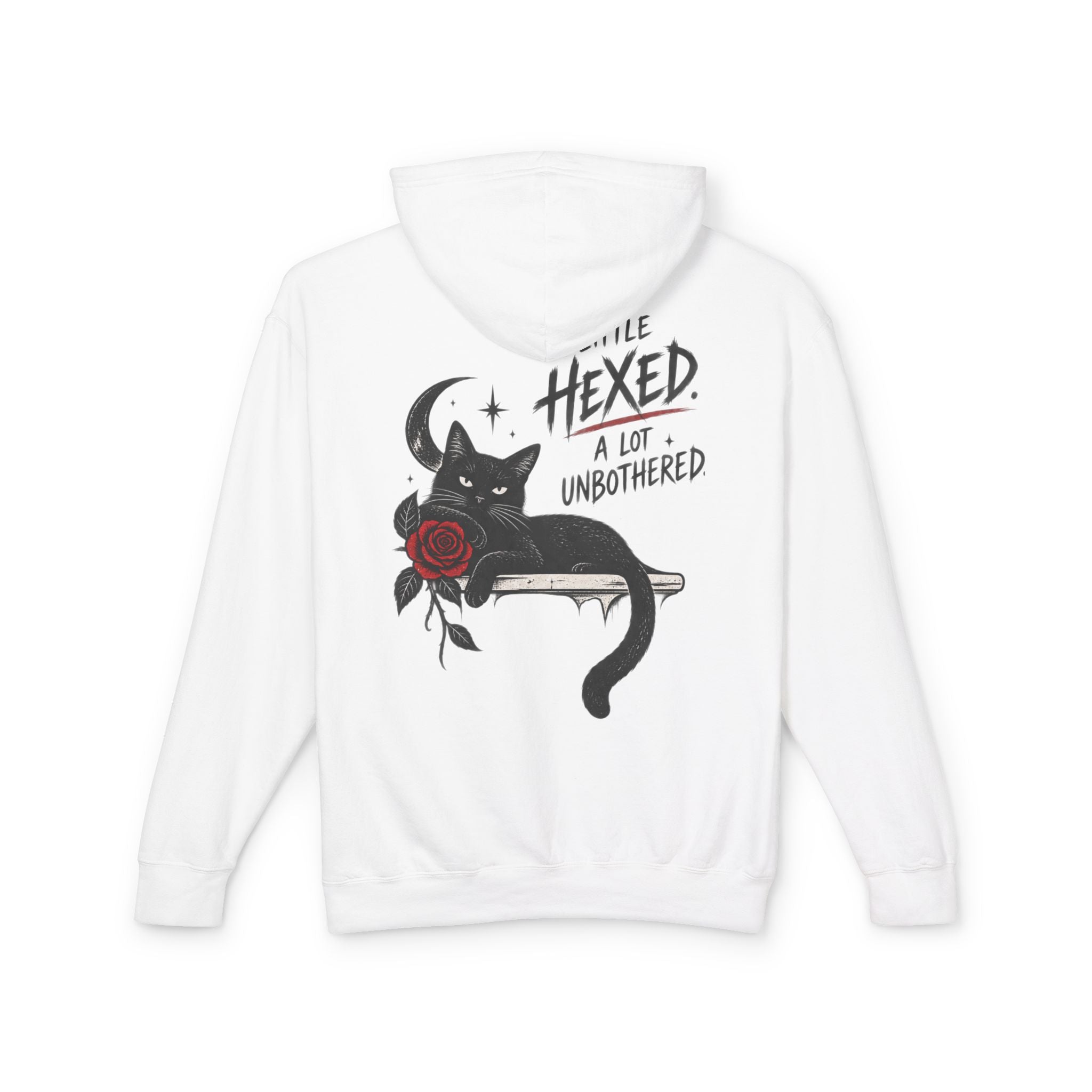 Black Cat Energy Unisex Lightweight Hooded Sweatshirt