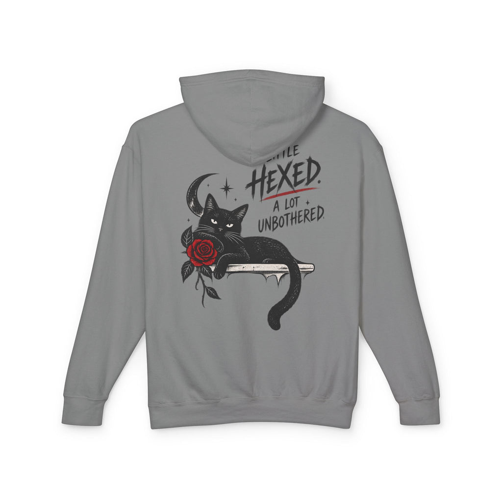 Black Cat Energy Unisex Lightweight Hooded Sweatshirt