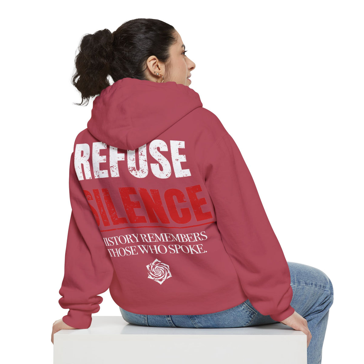 Refuse Silence Hoodie | Garment-Dyed Pullover Protest Sweatshirt