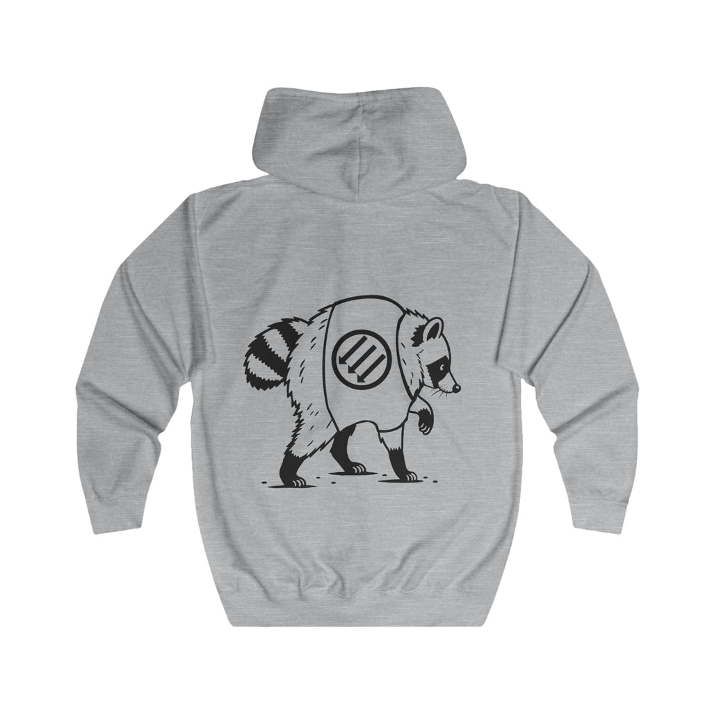 Racoon Out Looking for Trash. Unisex Full Zip Hoodie